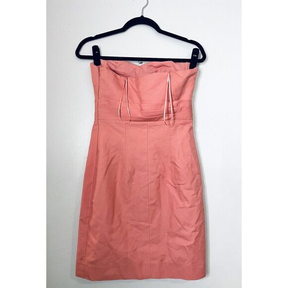 J. Crew Weddings and Parties Raquel Strapless Cocktail Dress Tangerine Size 4 - Picture 3 of 4